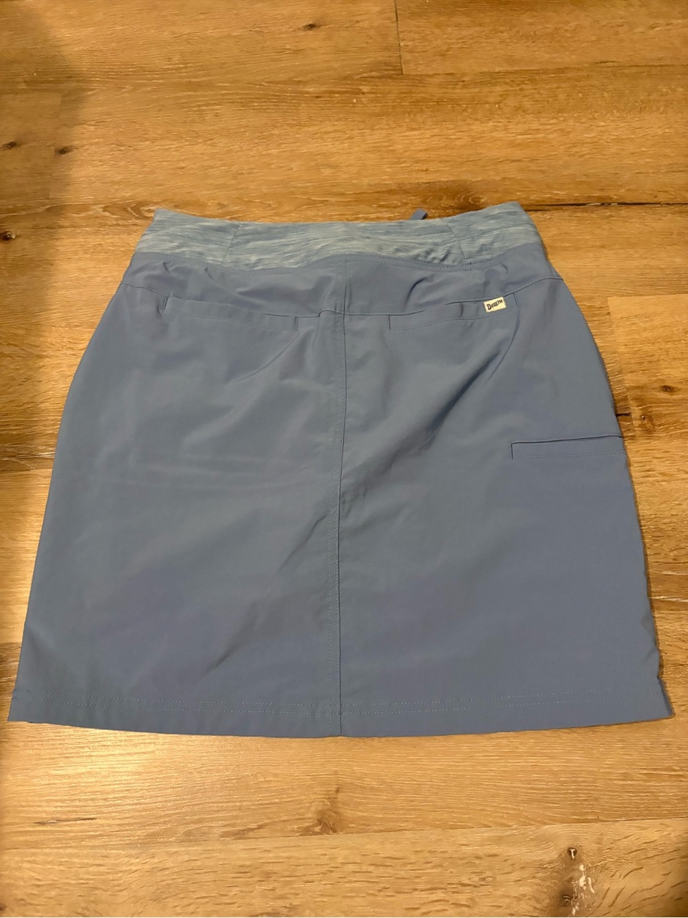 Duluth Trading Company Women’s Armachillo Cooling Woven Skort in Stone Blue - Picture 11 of 13